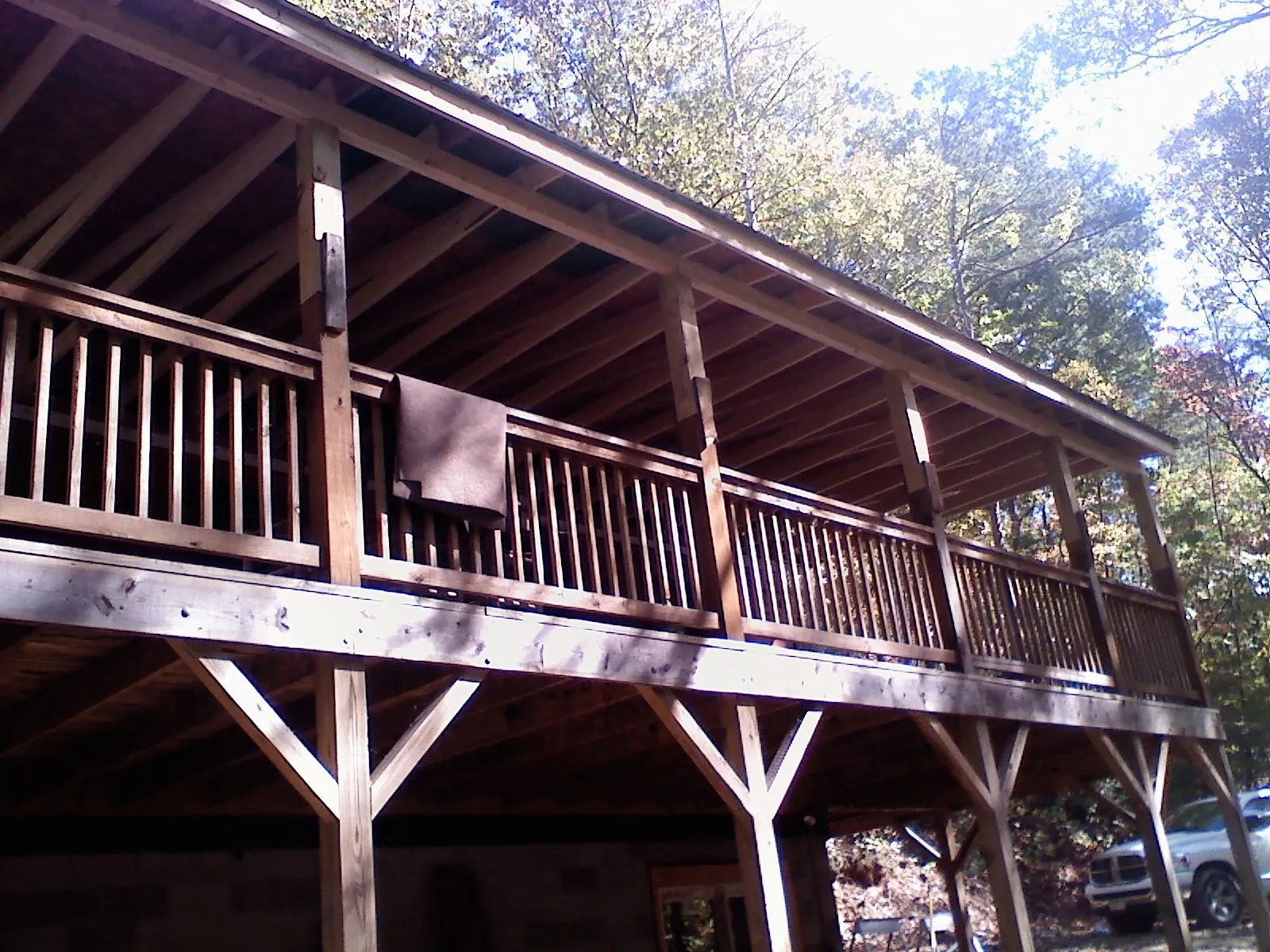 Timber framing under a new elevated porch and deck — Roof Leak Repair in Hortonville by Roofing Brothers